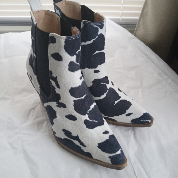 Cowhide western Kathaya style faux Suede shoe boot Size 8 - Picture 5 of 9